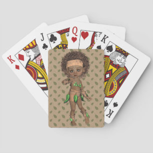 Afrikanische Girl Playing Cards Spielkarten