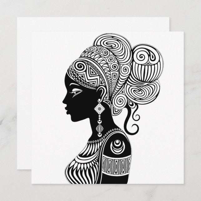 Afrikanische Girl Portrait Tribal Tattoo (Vorne/Hinten)
