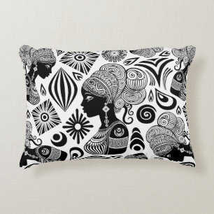 Afrikanische Girl Portrait Tribal Tattoo Dekokissen