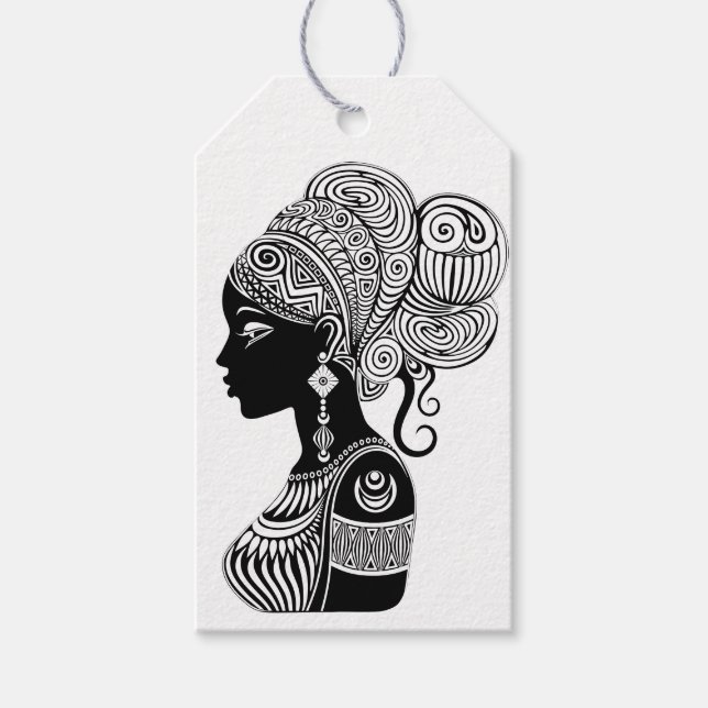 Afrikanische Girl Portrait Tribal Tattoo Geschenkanhänger (Vorderseite)