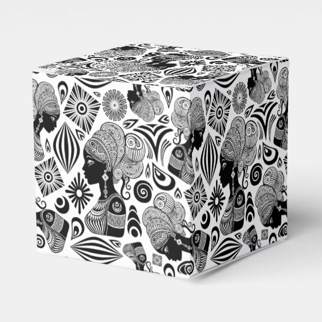 Afrikanische Girl Portrait Tribal Tattoo Geschenkschachtel (Vorderseite)