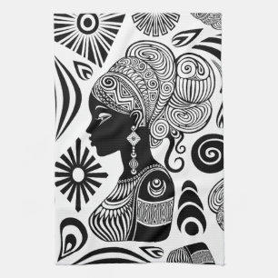 Afrikanische Girl Portrait Tribal Tattoo Geschirrtuch