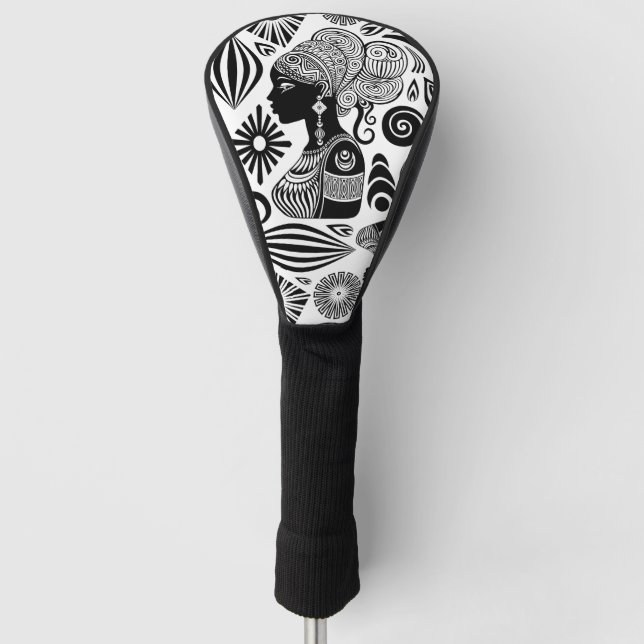 Afrikanische Girl Portrait Tribal Tattoo Golf Headcover (Vorderseite)