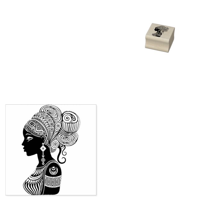 Afrikanische Girl Portrait Tribal Tattoo Gummistempel (Stempel)