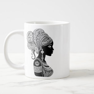 Afrikanische Girl Portrait Tribal Tattoo Jumbo-Tasse