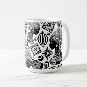Afrikanische Girl Portrait Tribal Tattoo Kaffeetasse