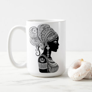 Afrikanische Girl Portrait Tribal Tattoo Kaffeetasse