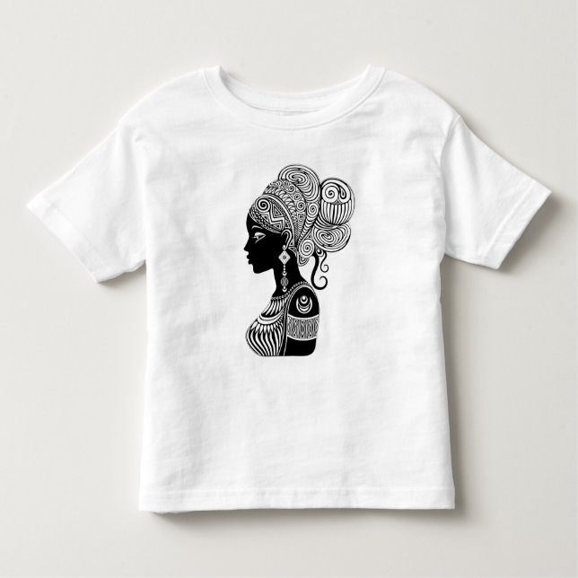 Afrikanische Girl Portrait Tribal Tattoo Kleinkind T-shirt (Vorderseite)