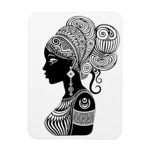 Afrikanische Girl Portrait Tribal Tattoo Magnet