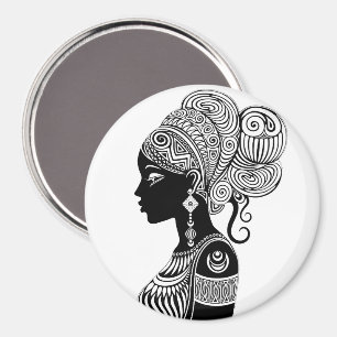 Afrikanische Girl Portrait Tribal Tattoo Magnet