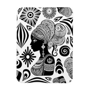 Afrikanische Girl Portrait Tribal Tattoo Magnet