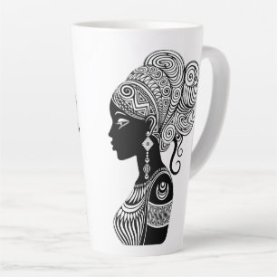 Afrikanische Girl Portrait Tribal Tattoo Milchtasse