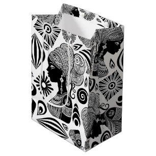 Afrikanische Girl Portrait Tribal Tattoo Mittlere Geschenktüte