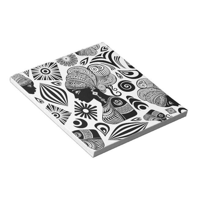 Afrikanische Girl Portrait Tribal Tattoo Notizblock (angewinkelt)