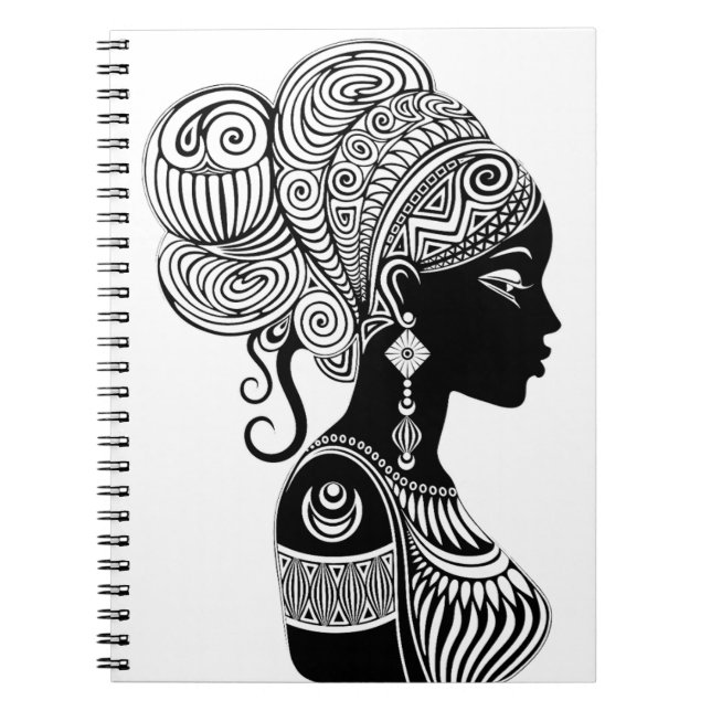 Afrikanische Girl Portrait Tribal Tattoo Notizblock (Vorderseite)