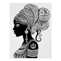 Afrikanische Girl Portrait Tribal Tattoo
