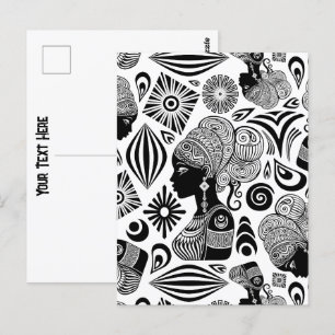 Afrikanische Girl Portrait Tribal Tattoo Postkarte