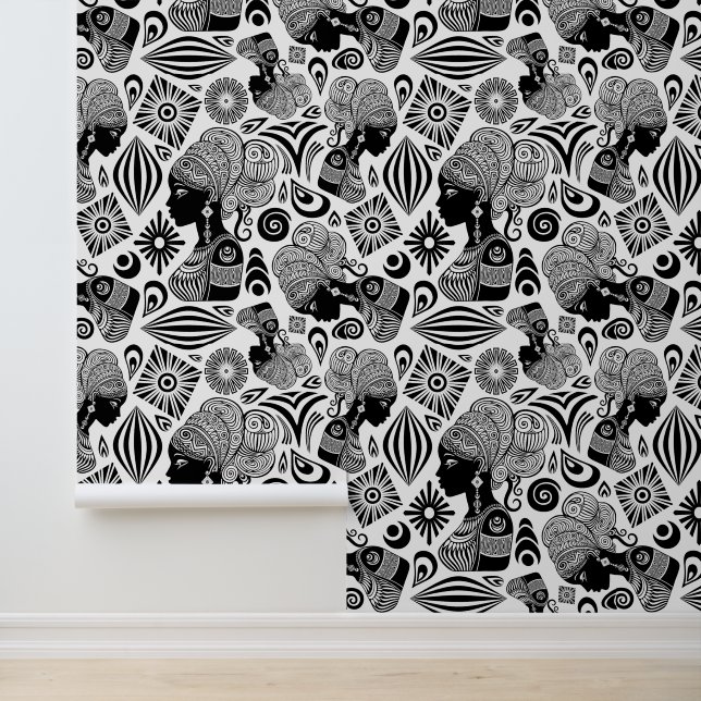 Afrikanische Girl Portrait Tribal Tattoo Tapete (Anwendung)