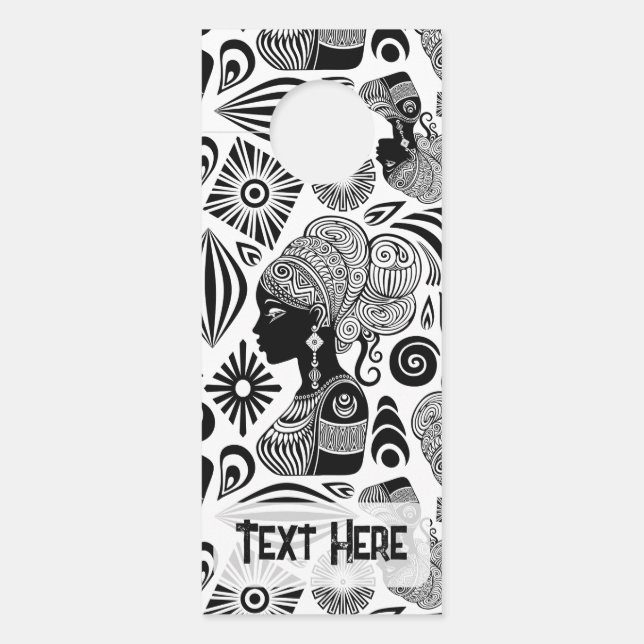 Afrikanische Girl Portrait Tribal Tattoo Türanhänger (Vorderseite)