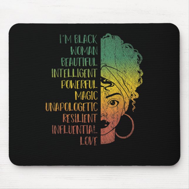 Afrikanische Girls Geschenk Melanin Pride Black Hi Mousepad (Vorne)