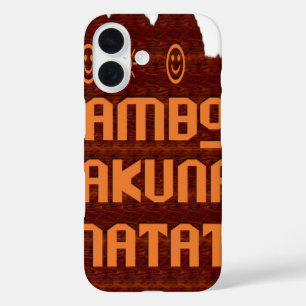 Afrikanische Gruß: Jambo Hakuna Matata Holzdesign iPhone 16 Hülle