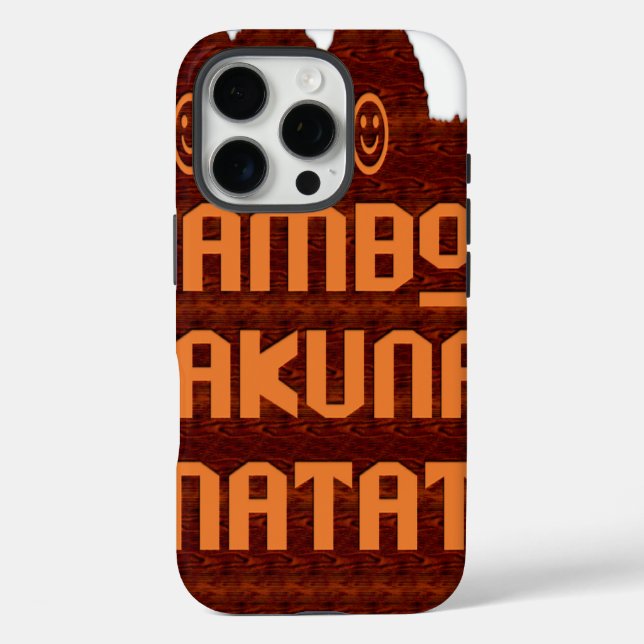 Afrikanische Gruß: Jambo Hakuna Matata Holzdesign Case-Mate iPhone Hülle (Rückseite)