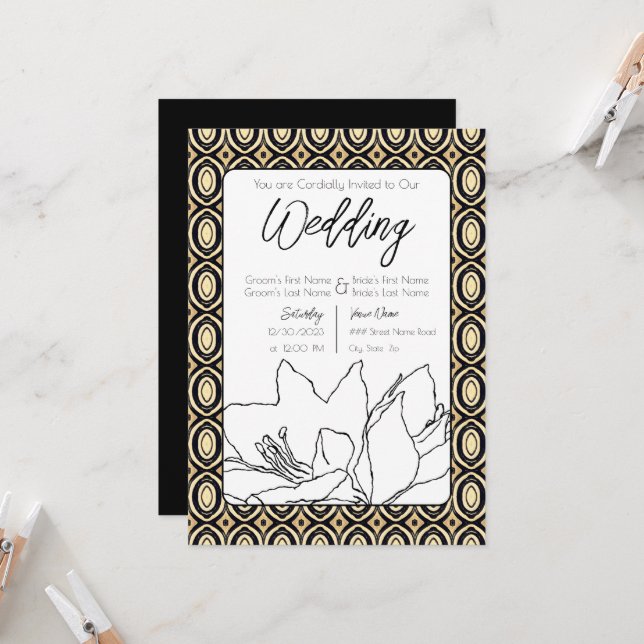 Afrikanische Hochzeit Einladung (Vorderseite/Rückseite Beispiel)