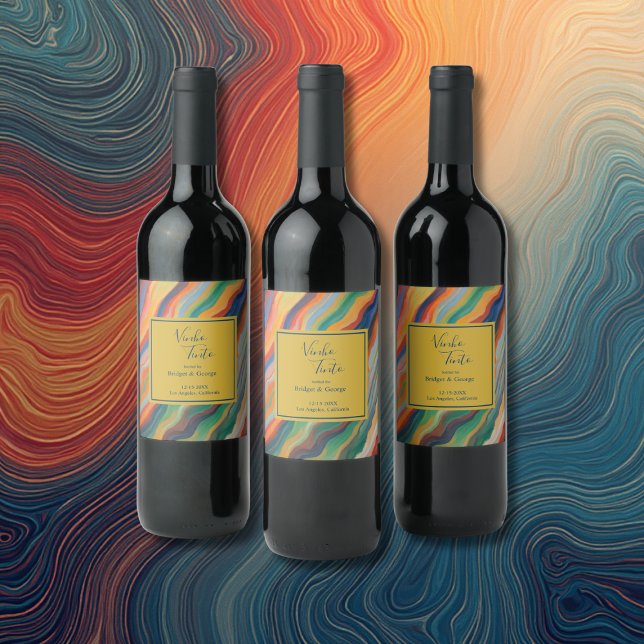 Afrikanische Hochzeit in Urlaubsort aus abstraktem Weinetikett (Von Creator hochgeladen)