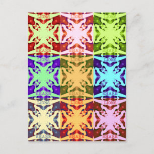 Afrikanische Karo- Pop-Art- Kultur buntes Muster Postkarte