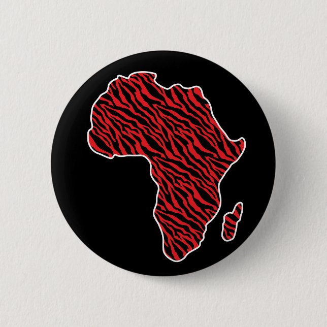 Afrikanische Karte Afrikanischer Pride Zebra Muste Button (Vorderseite)