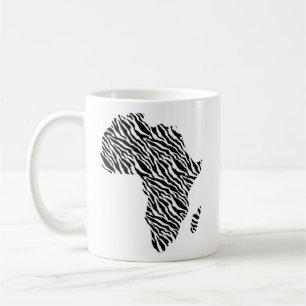 Afrikanische Karte Afrikanischer Pride Zebra Muste Kaffeetasse