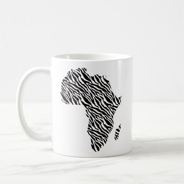 Afrikanische Karte Afrikanischer Pride Zebra Muste Kaffeetasse (Links)