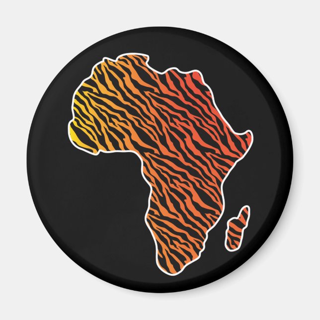 Afrikanische Karte Afrikanischer Pride Zebra Muste Magnet (Vorne)
