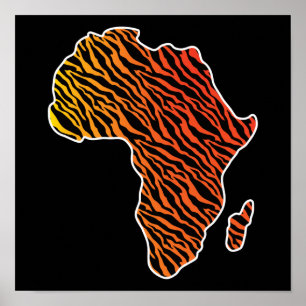 Afrikanische Karte Afrikanischer Pride Zebra Muste Poster