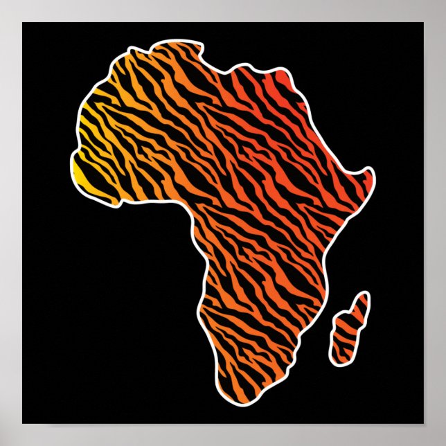 Afrikanische Karte Afrikanischer Pride Zebra Muste Poster (Vorne)