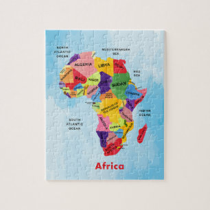 Afrikanische Karte Aquarellbilder Puzzle