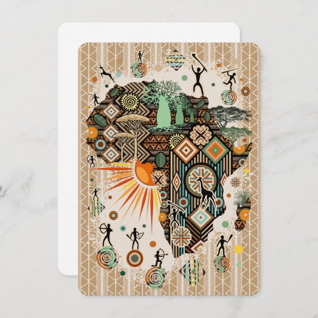 Afrikanische Karte Dekoratives Muster für Stammese (Vorne/Hinten)