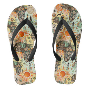 Afrikanische Karte Dekoratives Muster für Stammese Flip Flops