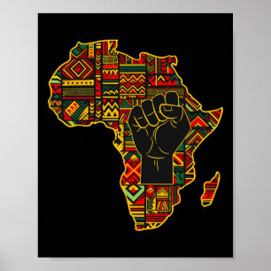 Afrikanische Karte Erste schwarze Geschichte Monat Poster