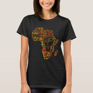 Afrikanische Karte Faust Black History Month Feier T-Shirt