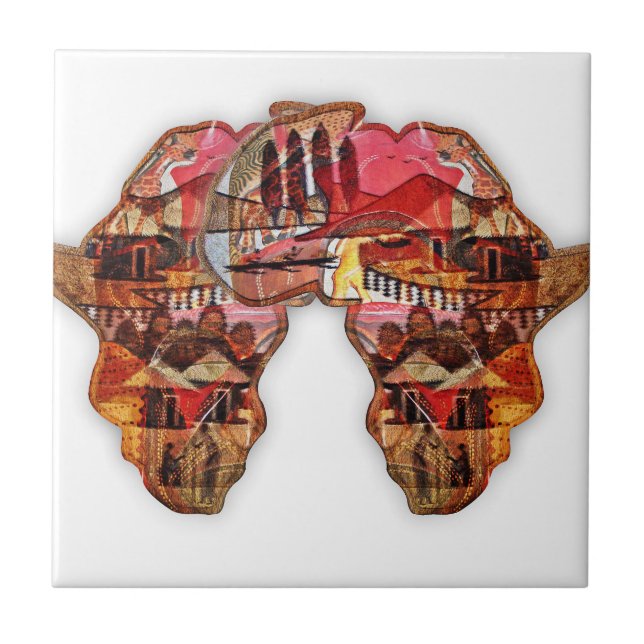 Afrikanische Karte: Feiern Sie die Jahreszeit mit  Fliese (Vorderseite)