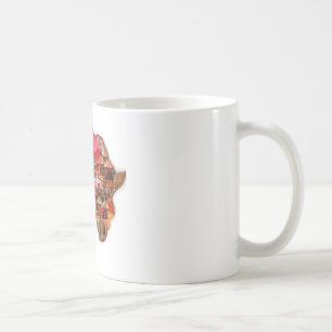 Afrikanische Karte: Feiern Sie die Jahreszeit mit Kaffeetasse