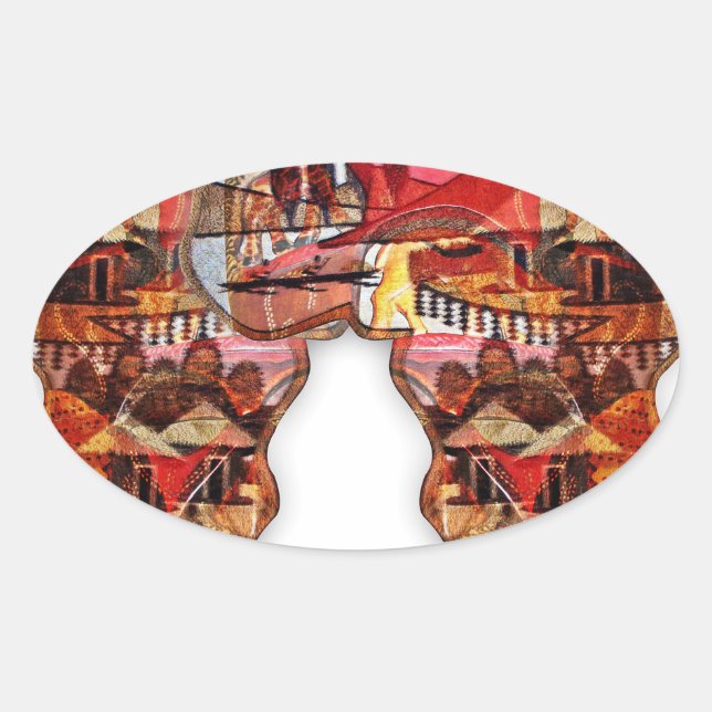 Afrikanische Karte: Feiern Sie die Jahreszeit mit  Ovaler Aufkleber (Vorderseite)