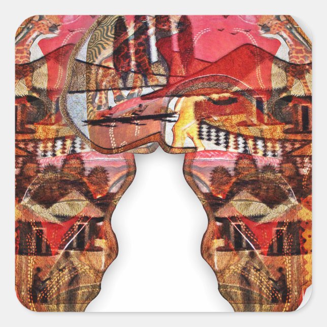 Afrikanische Karte: Feiern Sie die Jahreszeit mit  Quadratischer Aufkleber (Vorderseite)