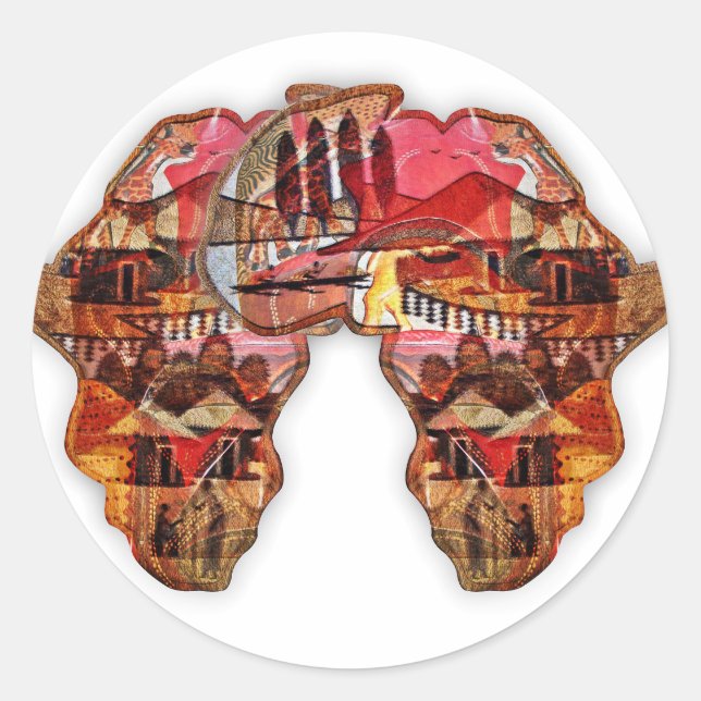 Afrikanische Karte: Feiern Sie die Jahreszeit mit  Runder Aufkleber (Vorderseite)