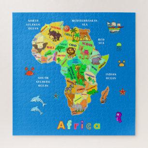 Afrikanische Karte für Kinder Puzzle