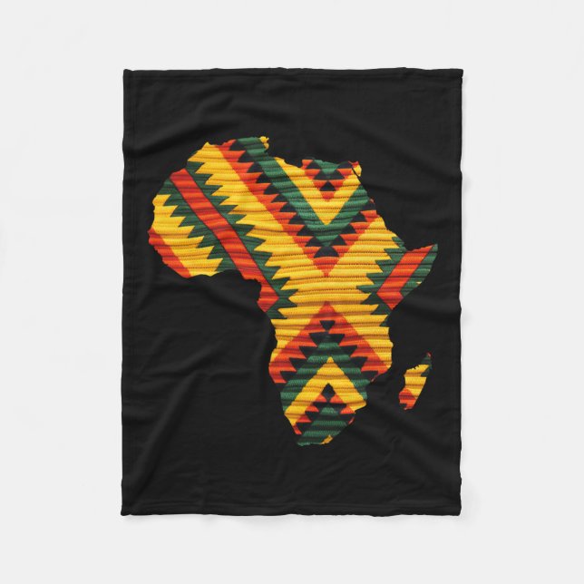 Afrikanische Karte Kente Art Pattern Men Black Hit Fleecedecke (Vorderseite)