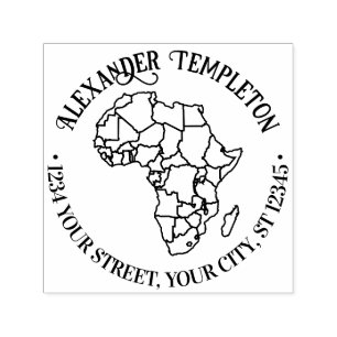 Afrikanische Karte/ Länder - Rücksendeadresse von Permastempel