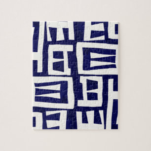 Afrikanische Karte - Navy Elfenbein Puzzle