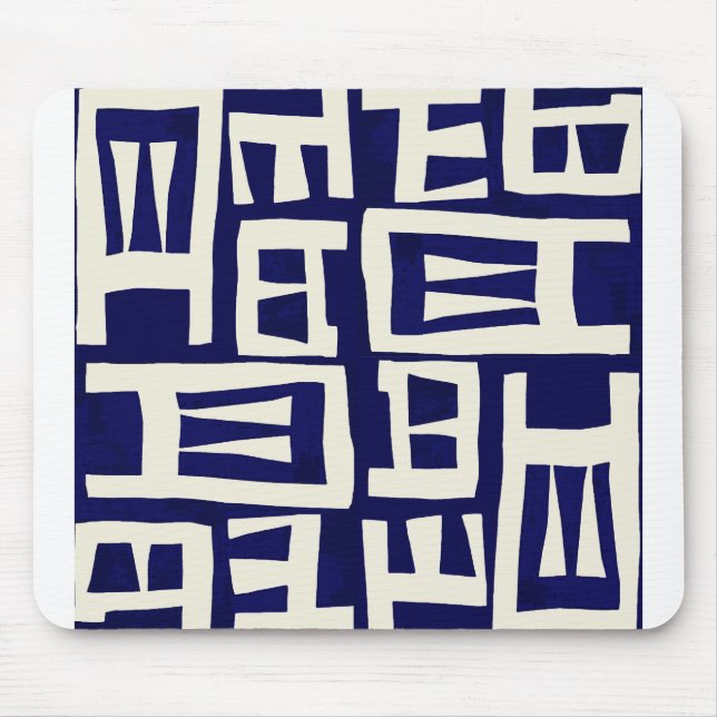 Afrikanische Karte - Navy Ivory Mousepad (Vorne)